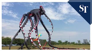 Giant octopus kite flying at Marina Barrage