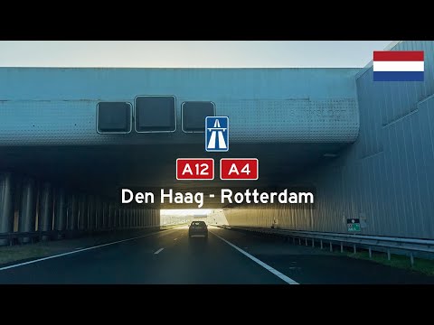 Driving in the Netherlands: Rijksweg A12 & A4 from Den Haag to Rotterdam