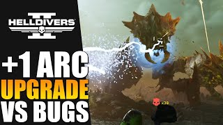 Helldivers 2 - Arc Thrower Arc Upgrade vs Bugs (Helldive Solo)
