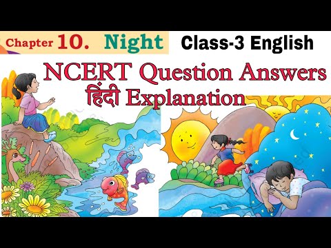 Night / Class-3 English Chapter-10 Poem / Reading + WordMeaning + Question Answers /Solution