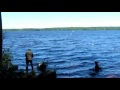 Как рыбаки подкармливают чаек на озере Волго 