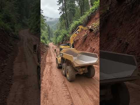 No more mud. Ever. Here’s how it’s done. #oddlysatisfying #excavator #roadconstruction