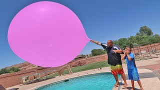 GIANT 20ft BALLOON POOL PARTY? WHAT HAPPENS?!
