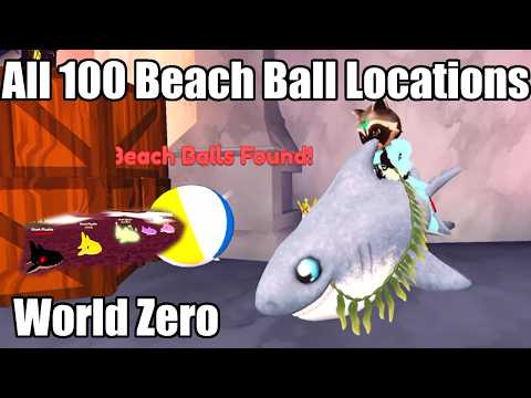 All 100 Beach Balls Locations in World Zero | ALL 10 WORLDS | Mr.Sharky Mount | Sharky Boxes