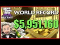 WORLD RECORD Vault Haul 5 951 160 Silent Sneaky Casino Heist GTA Online