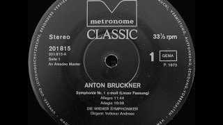 Bruckner: Symphony no. 1 (1953 - Volkmar Andreae: Vienna Symphony Orchestra)