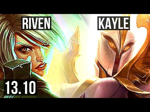 RIVEN vs KAYLE (TOP) | 11/1/3, 1.8M mastery, 6 solo kills, 400+ games, Godlike | KR Master | 13.10