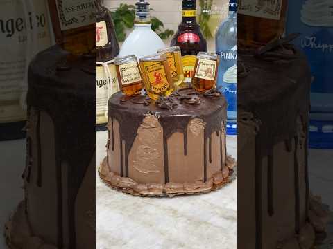 Spiked Fireball Hennessy Cake   #cake #chocolate