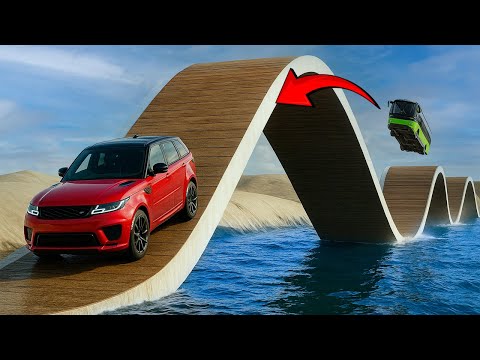 Cars vs Roller Coaster Bridge Challenge | BeamNG Drive