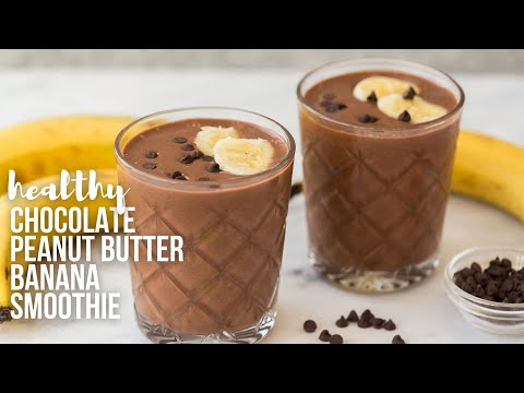 Healthy Chocolate Peanut Butter Smoothie (tastes like a milkshake!) | The Recipe Rebel