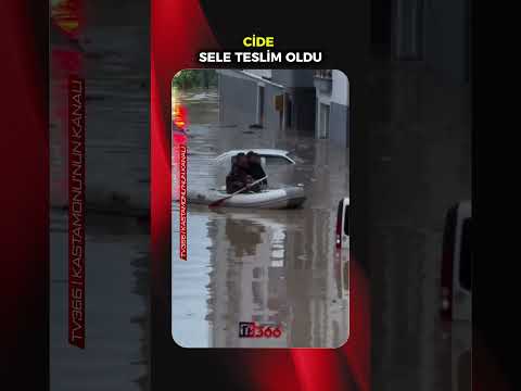 Cide’de gece saatlerinden itibaren etkisini sürdüren sağanak yağış, bazı bölgelerde sele neden oldu.
