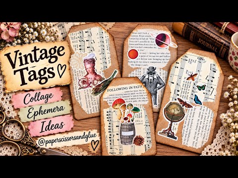 Vintage Tag Magic ✂️ | Easy Collage & Ephemera Ideas for Junk Journals
