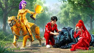 Download lagu Golden Family VS Ruby Family: RUMI Gets The Magic Leopard Racing Championship - KPOP Demon Hunters mp3