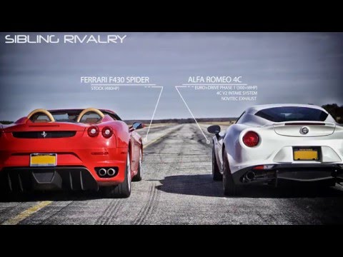 EUROCOMPULSION ALFA 4C VS FERRARI F430 in "SIBLING RIVALRY"