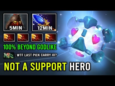 IO Is NOT a Support Hero 100% Broken Spirits DPS 12Min Helm Dominator + Scepter Hyper Carry Dota 2