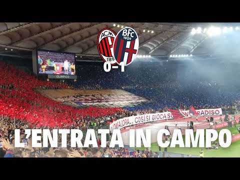 MILAN-BOLOGNA 0-1: L'ENTRATA IN CAMPO ALL'OLIMPICO DELLA FINALE DI COPPA ITALIA