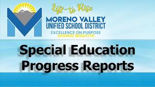 Special Education Progress Reports