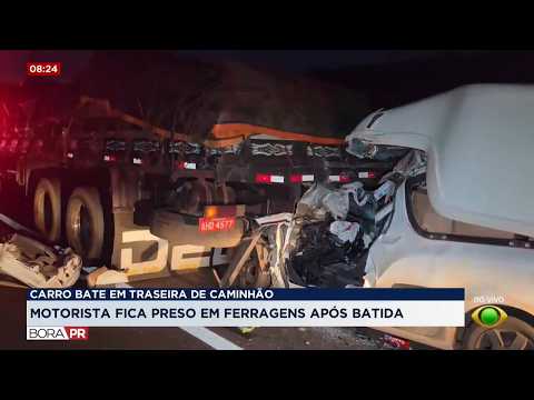 Motorista fica gravemente ferido após batida na PR-317, em Floresta, no Paraná