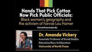 A presentation that explores Black women’s geography by digging into the life and activism of civil rights activist Fannie Lou Hamer to learn and teach the history of Black farmers in the United States.