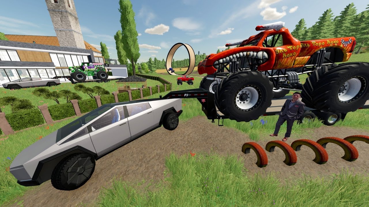 Billionaire Turns Cybertruck into Monster Truck | Farming Simulator 22