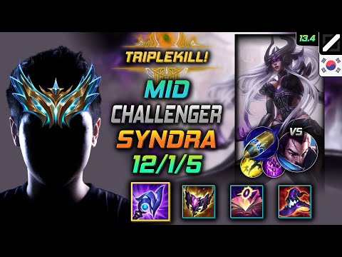 Challenger Mid Syndra Build Luden's Tempest First Strike - Syndra Mid vs Yasuo - LOL KR 13.4