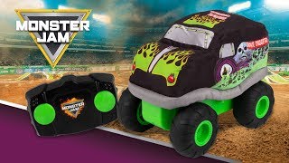 My First Monster Jam Grave Digger Plush! Learn How to Squeeze It, Drive It, Crash It!