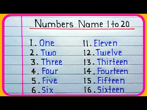 1 to 20 number name | 1 to 20 spelling | one to twenty spelling in English