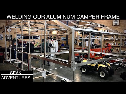 Building Our Truck Camper-E6- Welding the Aluminum Frame