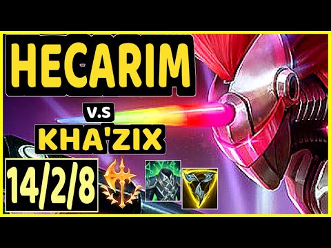 HECARIM vs KHA'ZIX - 14/2/8 KDA JUNGLE GAMEPLAY - EUW Ranked GRANDMASTER