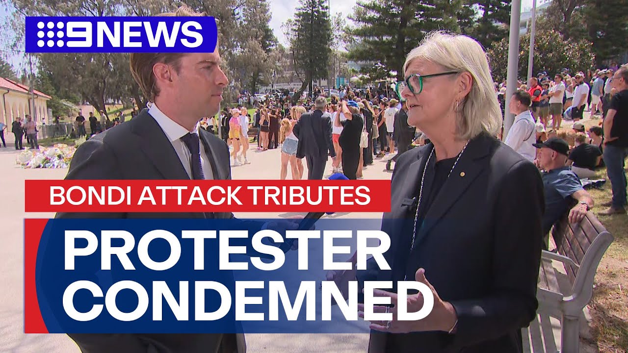 Governor-General slams protester at Bondi Beach vigil | 9 News Australia