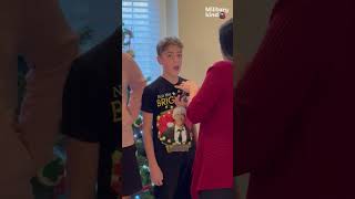 Teen boy breaks down in tears to airman brother’s surprise homecoming | Militarykind #shorts