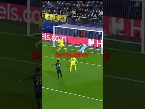 Jadon Sancho's First Goal with Man Utd 🚀⚽ vs villarreal 
