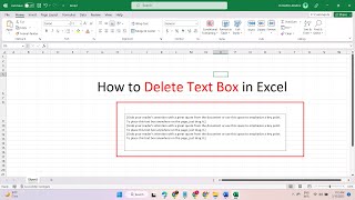how to delete text box in excel