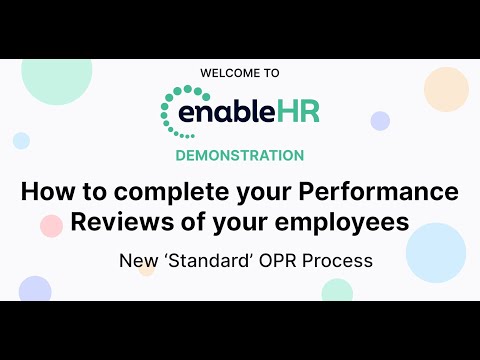 Manager Training: Completing Employee Online Performance Reviews using enableHR’s ‘Standard’ Process