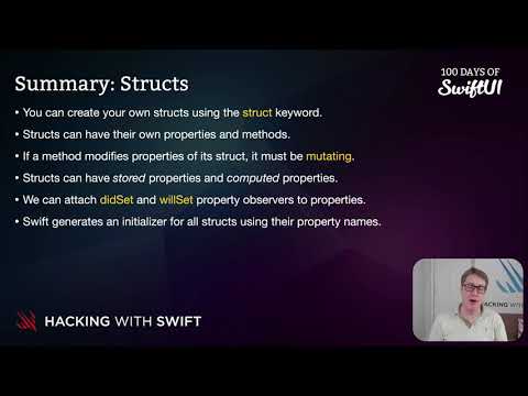 Summary: Structs – Swift for Complete Beginners