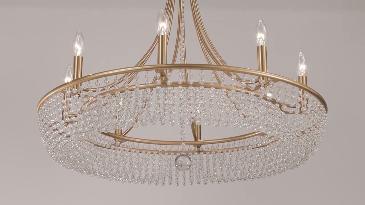 Video 1 Watch A Video About the Jaimie Soft Gold Crystal 8 Light Pendant