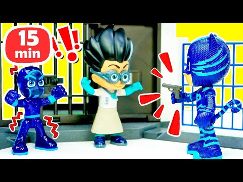 Die Pyjamahelden gegen Romeo. PJ Mask Spielzeug Video auf Deutsch. 3 Folgen am Stück