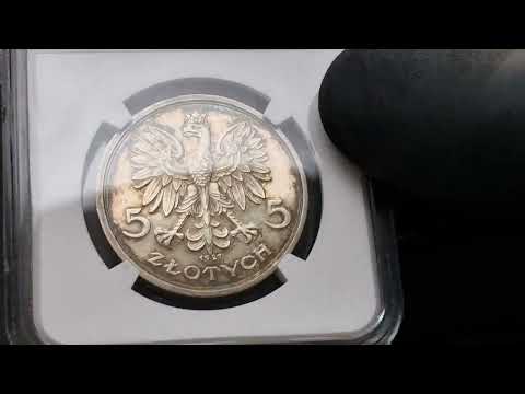 PRÓBA 5 złotych Nike 1927 SREBRO - WYJĄTKOWA