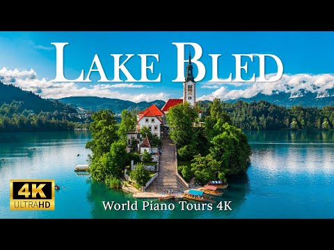 LAKE BLED, Slovenia 4K Scenic Relaxation Film • Lake Bled Drone Scenery with Calming Music