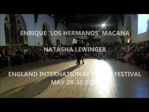  Natasha Lewinger  and  Enrique De Fazio  are  dancing  to  the  milonga  "  El latigo  "  by  Juan D'Arienzo  at  England International Tango Festival  in  2016