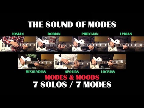 The Sound Of The 7 MAJOR SCALE MODES - GUITAR SOLOS - Ionian Dorian Phrygian Lydian Mixolydian...