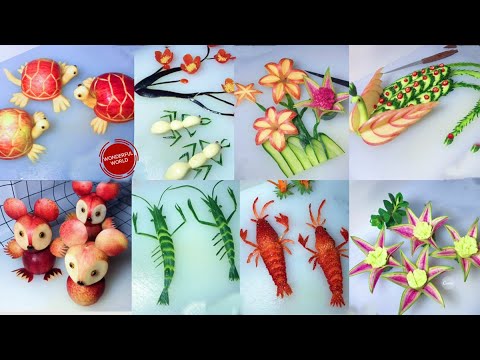 Salad Decoration Ideas| Art In Fruit & Vegetable Garnish/ 12 kinds of food carving collection #1