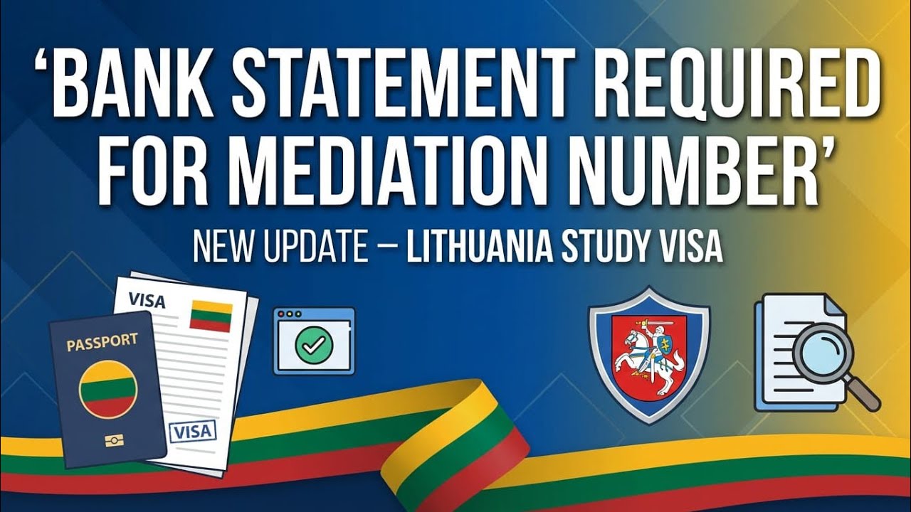 Lithuania Study Visa Bank Statement Update
