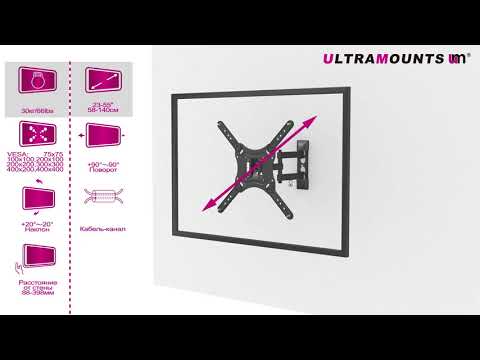 Миниатюра изображения товара Кронштейн для телевизора Ultramounts UM 870 (черный)