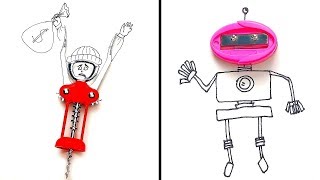 43 IDEAS CREATIVAS DE ARTE HECHAS A PARTIR DE OBJETOS COTIDIANOS