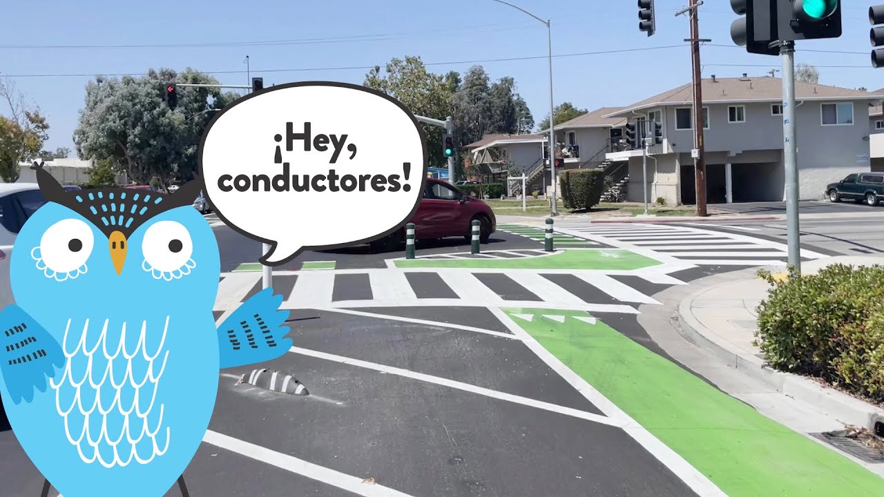 Drive Wisely Around Protected Intersections (Spanish)