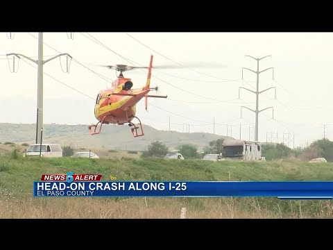 Serious injury three-car wrong-way crash closes northbound I-25 in Fountain