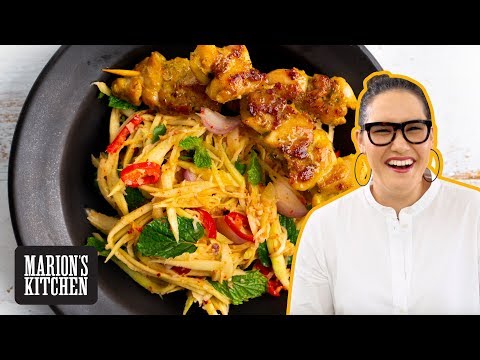 Thai Garlic & Pepper Chicken & Green Mango Salad - Marion's Kitchen