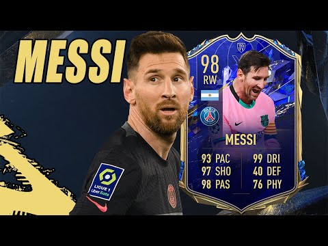 FIFA 22 TEAM OF THE YEAR MESSI PLAYER REVIEW | 98 TOTY MESSI REVIEW!!!