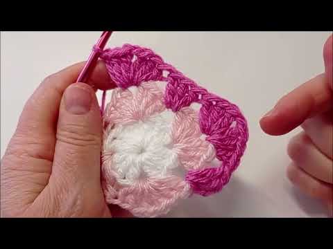 Granny Square Crochet Tile * STEP-BY-STEP EXPLANATIONS *